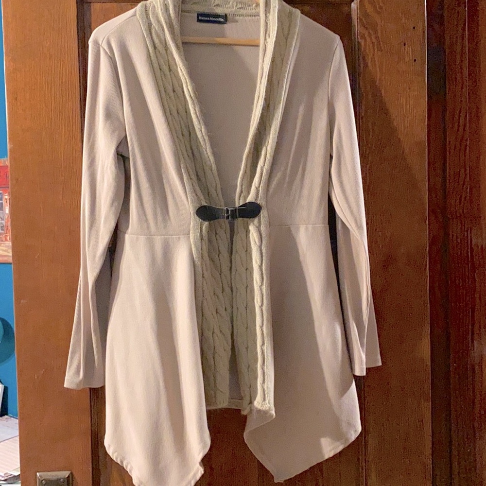 Cream Buckled Cardigan Size 8 by Maison Mascallier